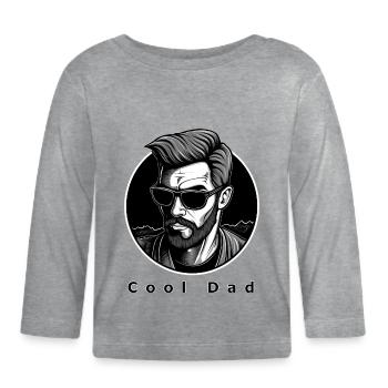 Papa cool - T-shirt manches longues bio Bébé - gris chiné - Devant