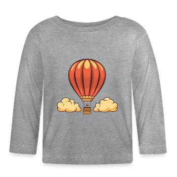 Heißluftballon, Fesselballon - Baby Bio-Langarmshirt - Grau meliert - Vorne