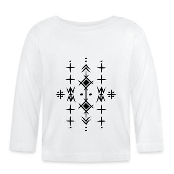 Berber-Motiv - Baby Bio-Langarmshirt - Weiß - Vorne
