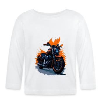 Classic motorcycle - Organic Baby Long Sleeve T-Shirt - white - Front