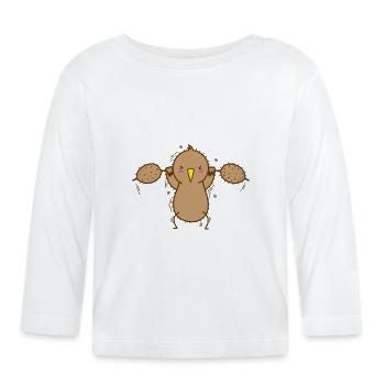 Haltérophilie kiwi avec oiseau kiwi et fruits - T-shirt manches longues bio Bébé - blanc - Devant