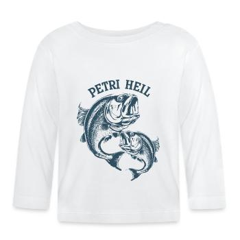 Fishing Vintage Fish - Organic Baby Long Sleeve T-Shirt - white - Front