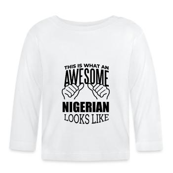 Nigéria - T-shirt manches longues bio Bébé - blanc - Devant