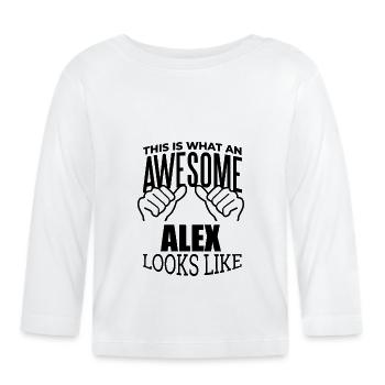 Alex - Organic Baby Long Sleeve T-Shirt - white - Front