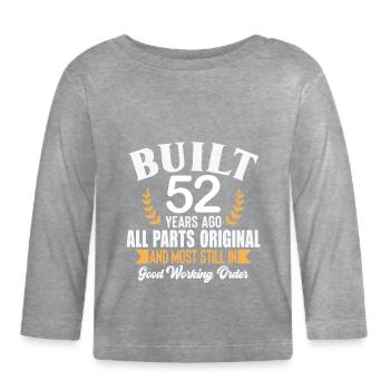 Built 52 Years Ago All Parts Original Outfit 52nd - Organic Baby Long Sleeve T-Shirt - heather grey - Front