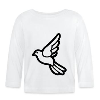Taube - Baby Bio-Langarmshirt - Weiß - Vorne