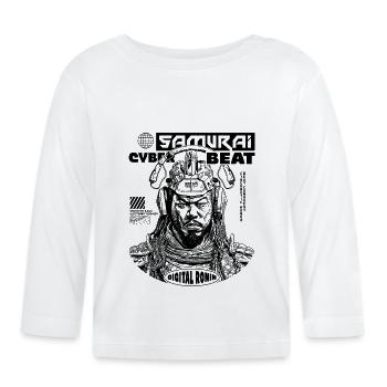 Samurai Techno T-Shirt for Anime Fans - Organic Baby Long Sleeve T-Shirt - white - Front