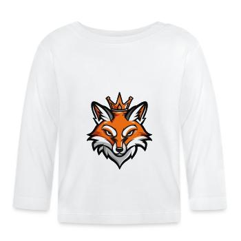 Fox Head Crown - Organic Baby Long Sleeve T-Shirt - white - Front