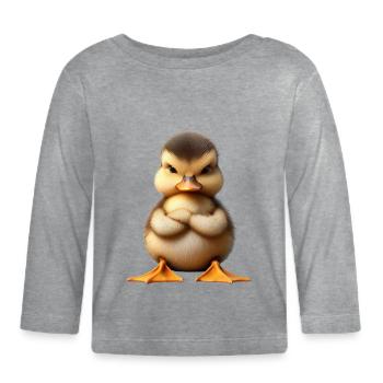 poussin grim 2 - T-shirt manches longues bio Bébé - gris chiné - Devant