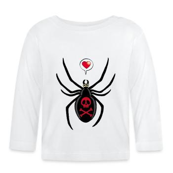 Araignée veuve noire amoureuse - T-shirt manches longues bio Bébé - blanc - Devant
