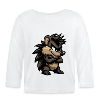 Bande dessinée hérisson - T-shirt manches longues bio Bébé - blanc - Devant