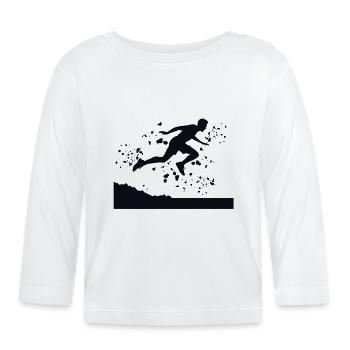 Trail Runner Cross Trail Bergläufer - Baby Bio-Langarmshirt - Weiß - Vorne