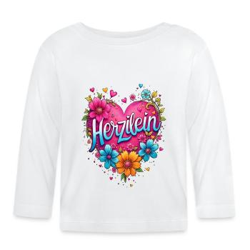 Herzilein, Herz, Geschenk, Liebeserklärung, Liebe - Baby Bio-Langarmshirt - Weiß - Vorne