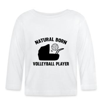 Natürlich geborener Volleyballspieler - Baby Bio-Langarmshirt - Weiß - Vorne