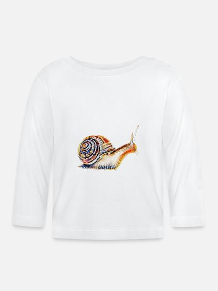 Schnecke - Baby Bio-Langarmshirt - Weiß