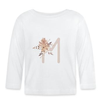 BOHO Art Letter M - T-shirt manches longues bio Bébé - blanc - Devant