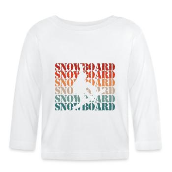 Snowboarder Wintersport Schnee - Baby Bio-Langarmshirt - Weiß - Vorne