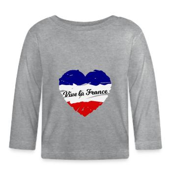 Belle France - T-shirt manches longues bio Bébé - gris chiné - Devant