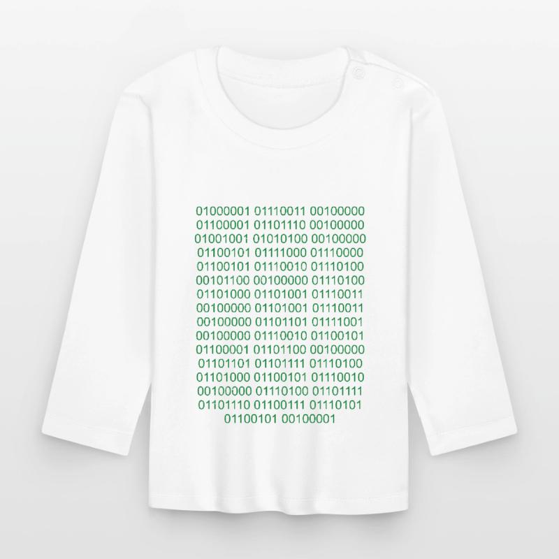 Binary Code Computer Scientist Nerd Organic Baby Long Sleeve T-Shirt