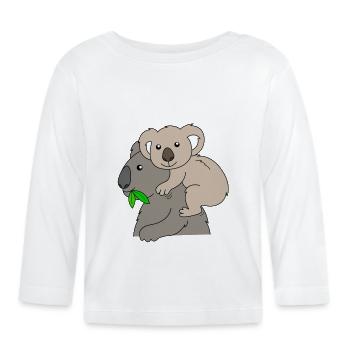 Koala Koala ours - T-shirt manches longues bio Bébé - blanc - Devant