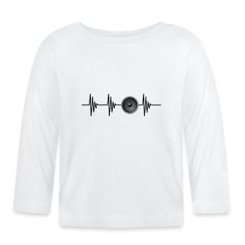 Heartbeat Bass Techno EDM - T-shirt manches longues bio Bébé - blanc - Devant