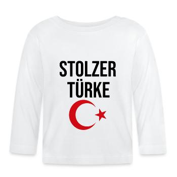 Turk Turquie fier cadeau demi-lune étoile de vacances - T-shirt manches longues bio Bébé - blanc - Devant