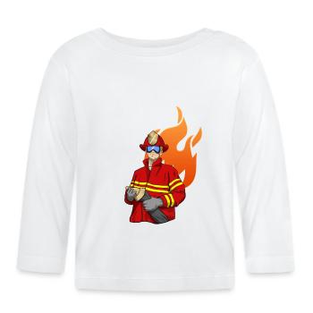 Feuerwehrmann Firefighter - Baby Bio-Langarmshirt - Weiß - Vorne