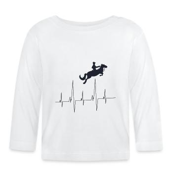 Equitation - T-shirt manches longues bio Bébé - blanc - Devant