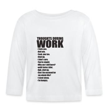 Büro Arbeit Gedanken - Baby Bio-Langarmshirt - Weiß - Vorne