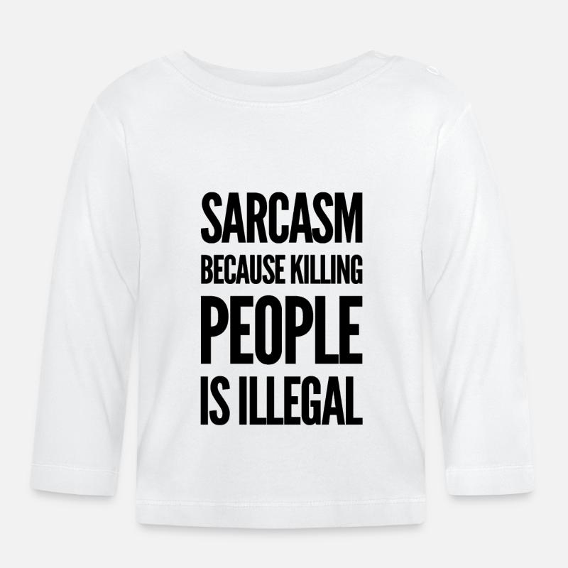 Sarcasmes - T-shirt manches longues bio Bébé - blanc