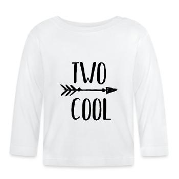 2. Geburtstag Kindershirt >> TWO COOL << - Baby Bio-Langarmshirt - Weiß - Vorne
