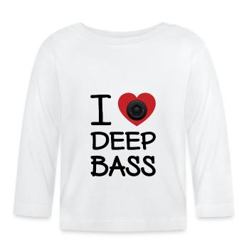 I LOVE DEEP BASS - Organic Baby Long Sleeve T-Shirt - white - Front