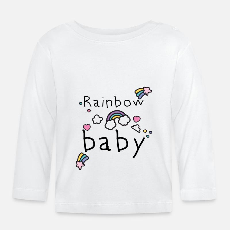 Bébé arc-en-ciel - T-shirt manches longues bio Bébé - blanc