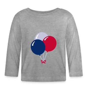 Ballons - T-shirt manches longues bio Bébé - gris chiné - Devant