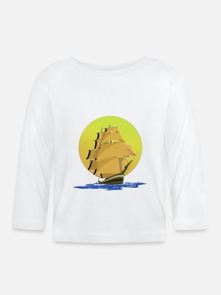 Schifffahrt - Baby Bio-Langarmshirt - Weiß