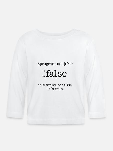 programmer joke - Baby Bio-Langarmshirt - Weiß