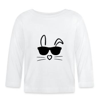Easter | Easter | Rabbit ears | with glasses - Organic Baby Long Sleeve T-Shirt - white - Front