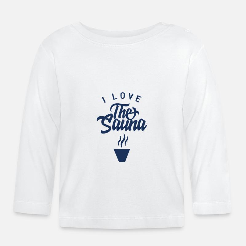 Saunas - T-shirt manches longues bio Bébé - blanc