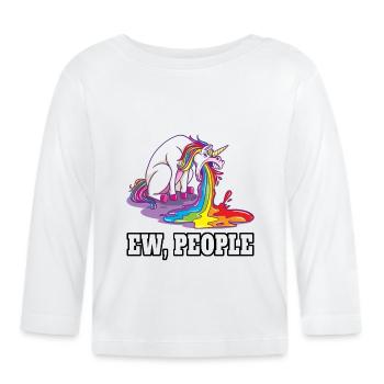 Ew People Licorne - T-shirt manches longues bio Bébé - blanc - Devant