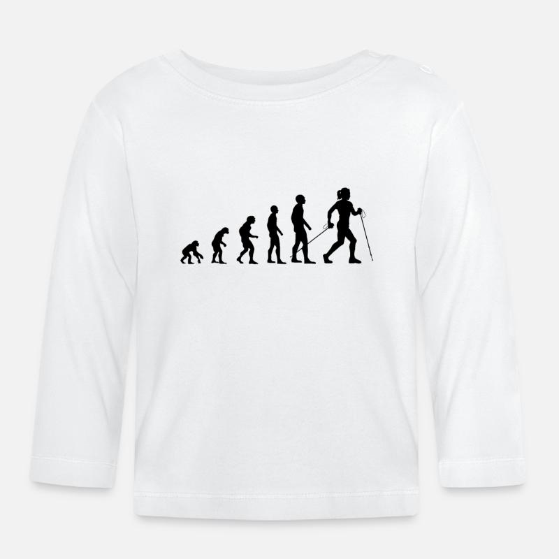 Nordic Walking Walker Evolution Geschenk Frauen - Baby Bio-Langarmshirt - Weiß