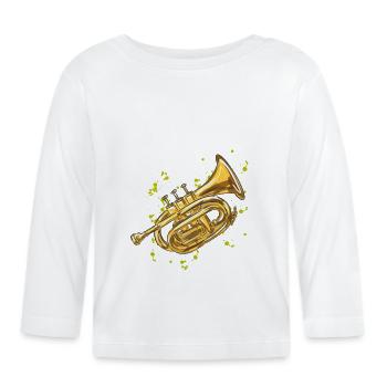 Trumpet - Organic Baby Long Sleeve T-Shirt - white - Front