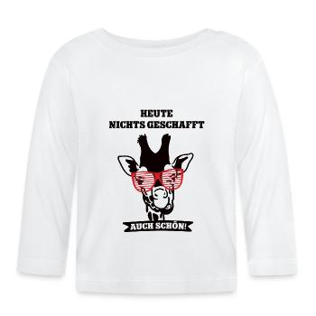 Homeoffice Shirt Geschenk - Baby Bio-Langarmshirt - Weiß - Vorne
