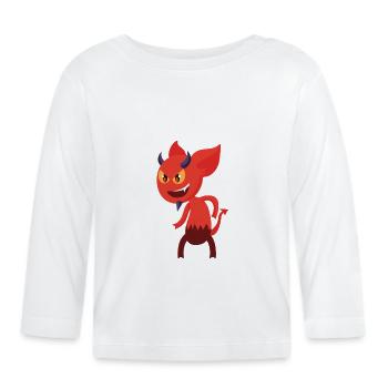 Cartoon Devil - Baby Bio-Langarmshirt - Weiß - Vorne