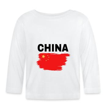 Chine - T-shirt manches longues bio Bébé - blanc - Devant