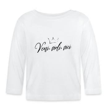 Veni Vidi Vici Golden Crown Black - Organic Baby Long Sleeve T-Shirt - white - Front