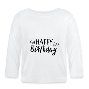 joyeux anniversaire - T-shirt manches longues bio Bébé - blanc - Devant