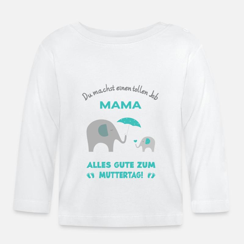 Muttertag - Baby Bio-Langarmshirt - Weiß