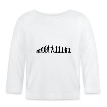 Chess Evolution Schach - Baby Bio-Langarmshirt - Weiß - Vorne