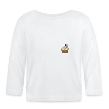 Cupcake gâteau de la cerise pâtisserie pâtisserie - T-shirt manches longues bio Bébé - blanc - Devant