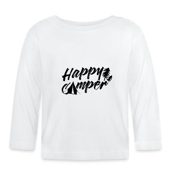 Happy Camper Camping Camping Campsite - Organic Baby Long Sleeve T-Shirt - white - Front